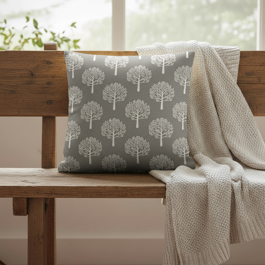 Mulberry Trees Dove Beige Cushion Cover