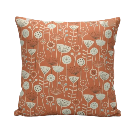 Scandi Floral Bergen Burnt Orange Cushion Cover