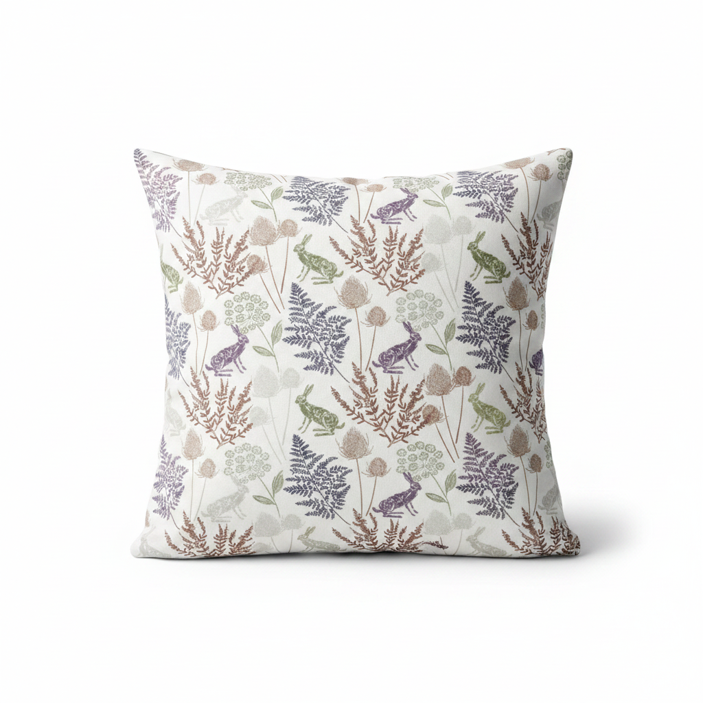 Kielder Hare Natural Cushion Cover