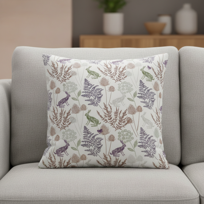 Kielder Hare Natural Cushion Cover