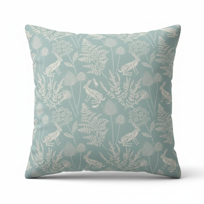 Kielder Hare Seafoam Cushion Cover