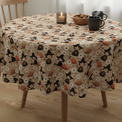Witches & Pumpkins Halloween Tablecloth