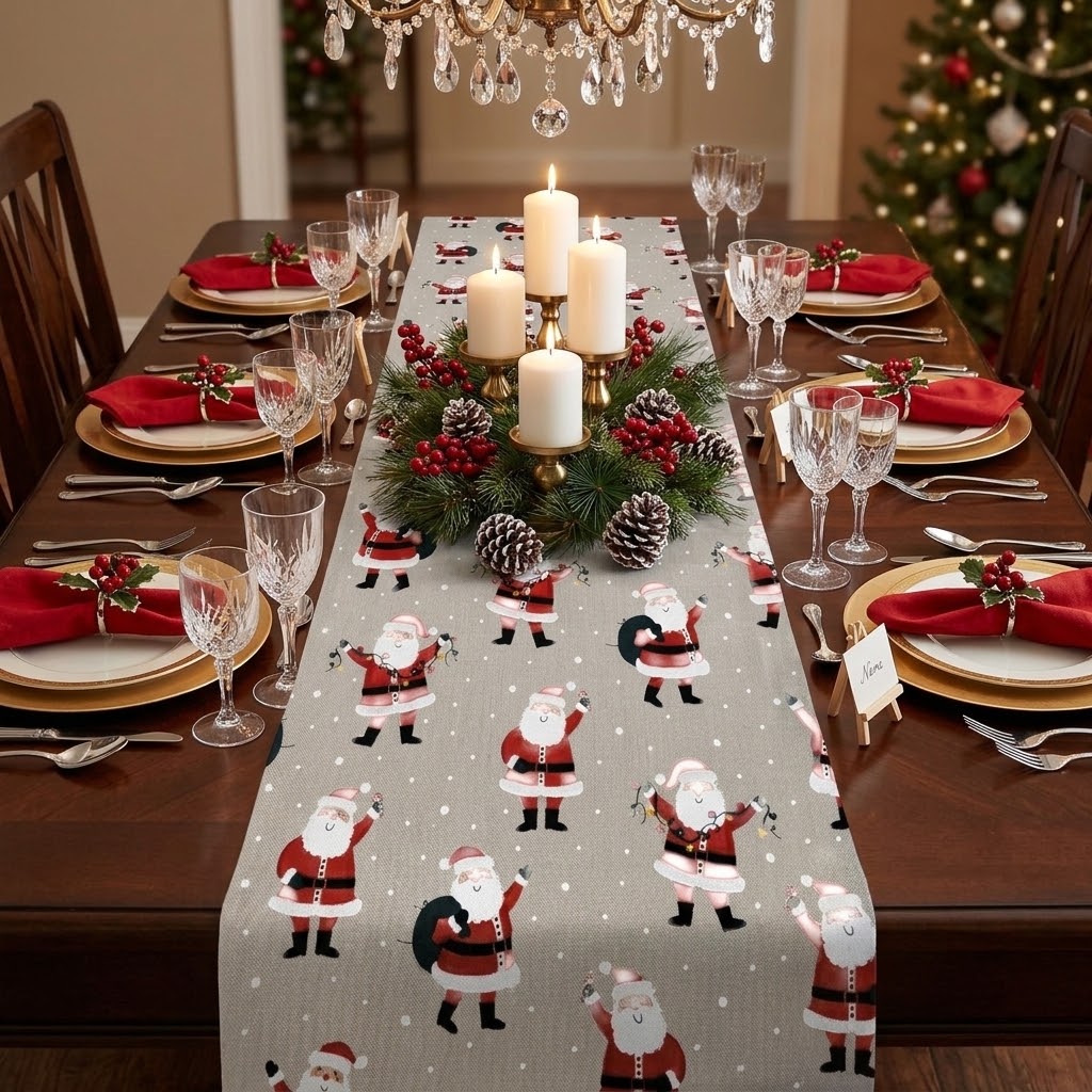 Father Christmas Santa Table Runner