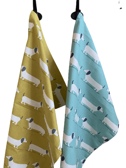 Dachshund Sausage Dog Tea Towels , Kitchen Towels . - CushionCoverAndDecor