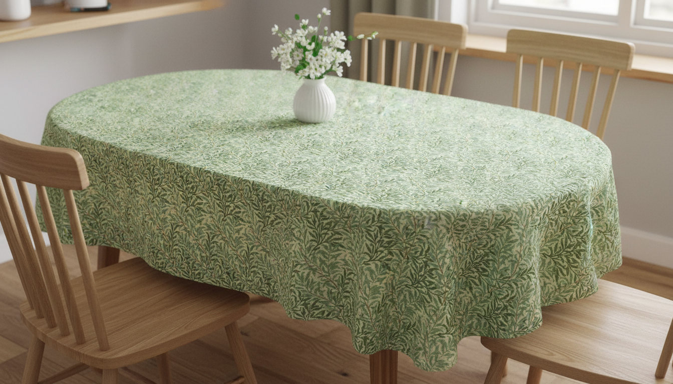 William Morris Willow Bough Sage Green Coated Tablecloth