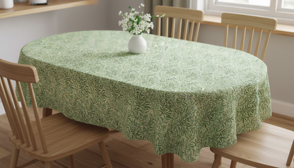 William Morris Willow Bough Sage Green Coated Tablecloth