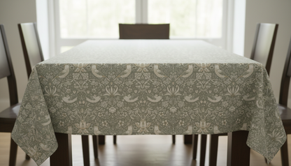 William Morris Strawberry Thief Natural Coated Tablecloth
