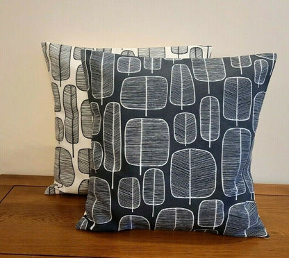 Decorative Cushion Cover MissPrint Little Trees Charcoal Black White Design 12" 14" 16" 17" 18" 20" 22" 24" 26" Handmade 100% Cotton - CushionCoverAndDecor