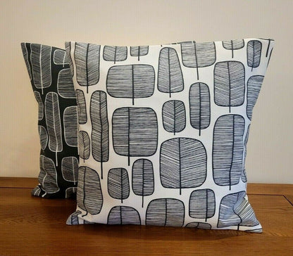 Decorative Cushion Cover MissPrint Little Trees Charcoal Black White Design 12" 14" 16" 17" 18" 20" 22" 24" 26" Handmade 100% Cotton - CushionCoverAndDecor