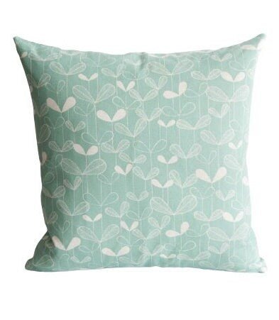 Decorative Cushion Cover MissPrint Saplings Pale Aqua Blue Design 10" 12" 14" 16" 17" 18" 20" 22" 24" 26" Handmade 100% Cotton - CushionCoverAndDecor