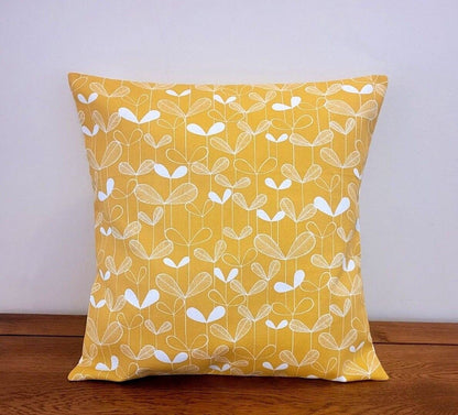 Decorative Cushion Cover MissPrint Saplings Sunflower Yellow Ochre Design 10" 12" 14" 16" 17" 18" 20" 22" 24" 26" Handmade 100% Cotton - CushionCoverAndDecor