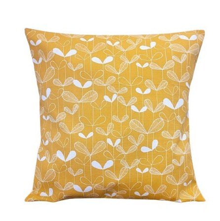 Decorative Cushion Cover MissPrint Saplings Sunflower Yellow Ochre Design 10" 12" 14" 16" 17" 18" 20" 22" 24" 26" Handmade 100% Cotton - CushionCoverAndDecor