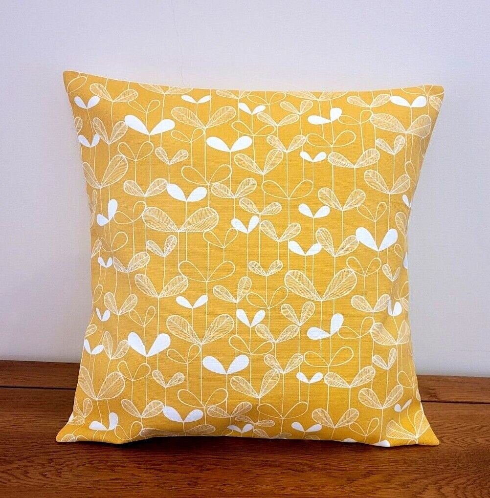 Decorative Cushion Cover MissPrint Saplings Sunflower Yellow Ochre Design 10" 12" 14" 16" 17" 18" 20" 22" 24" 26" Handmade 100% Cotton - CushionCoverAndDecor