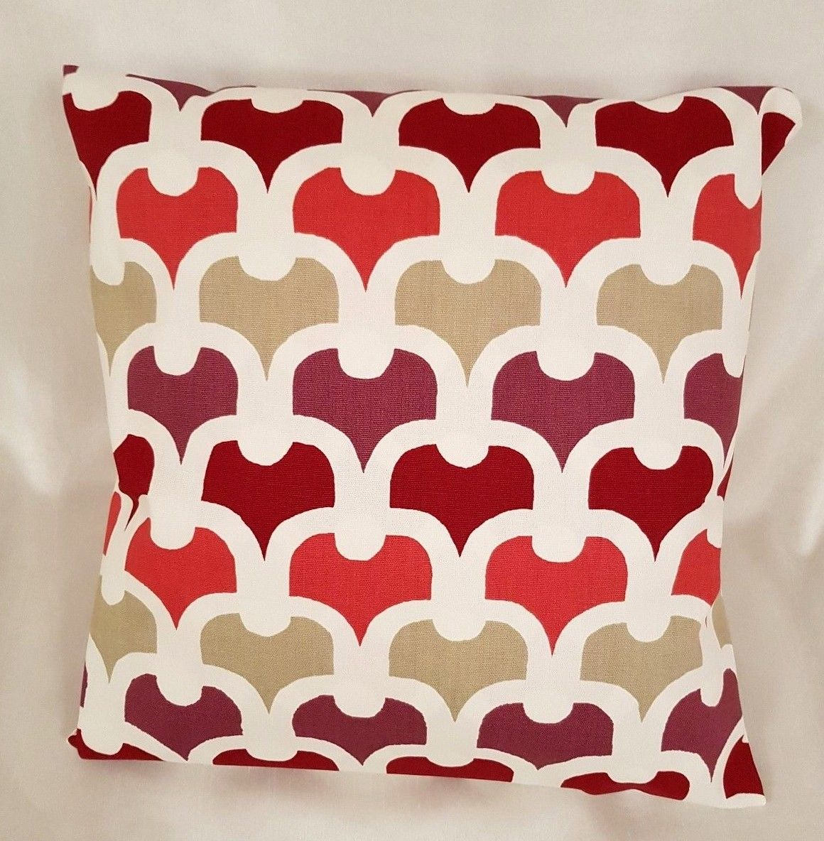 Decorative Cushion Cover , Pillow Cover Red Geometric Design 10" 12" 14" 16" 17" 18" 20" 22" 24" 26" Handmade 100% Cotton - CushionCoverAndDecor