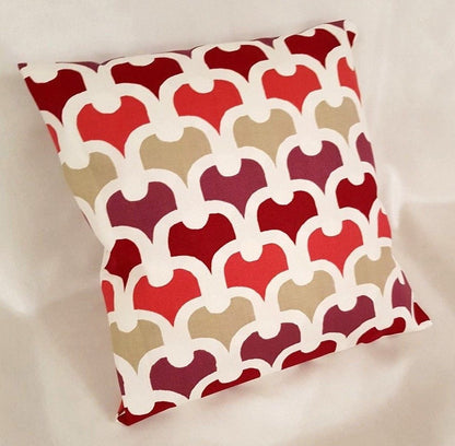 Decorative Cushion Cover , Pillow Cover Red Geometric Design 10" 12" 14" 16" 17" 18" 20" 22" 24" 26" Handmade 100% Cotton - CushionCoverAndDecor