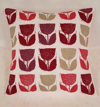 Decorative Pillow Cushion Cover, Throw Pillow , Pillowcase, Pillow Sham, Poppy Pod Red Desidn 10" 12" 14" 16" 17" 18" 20" 22" 24" 26" - CushionCoverAndDecor