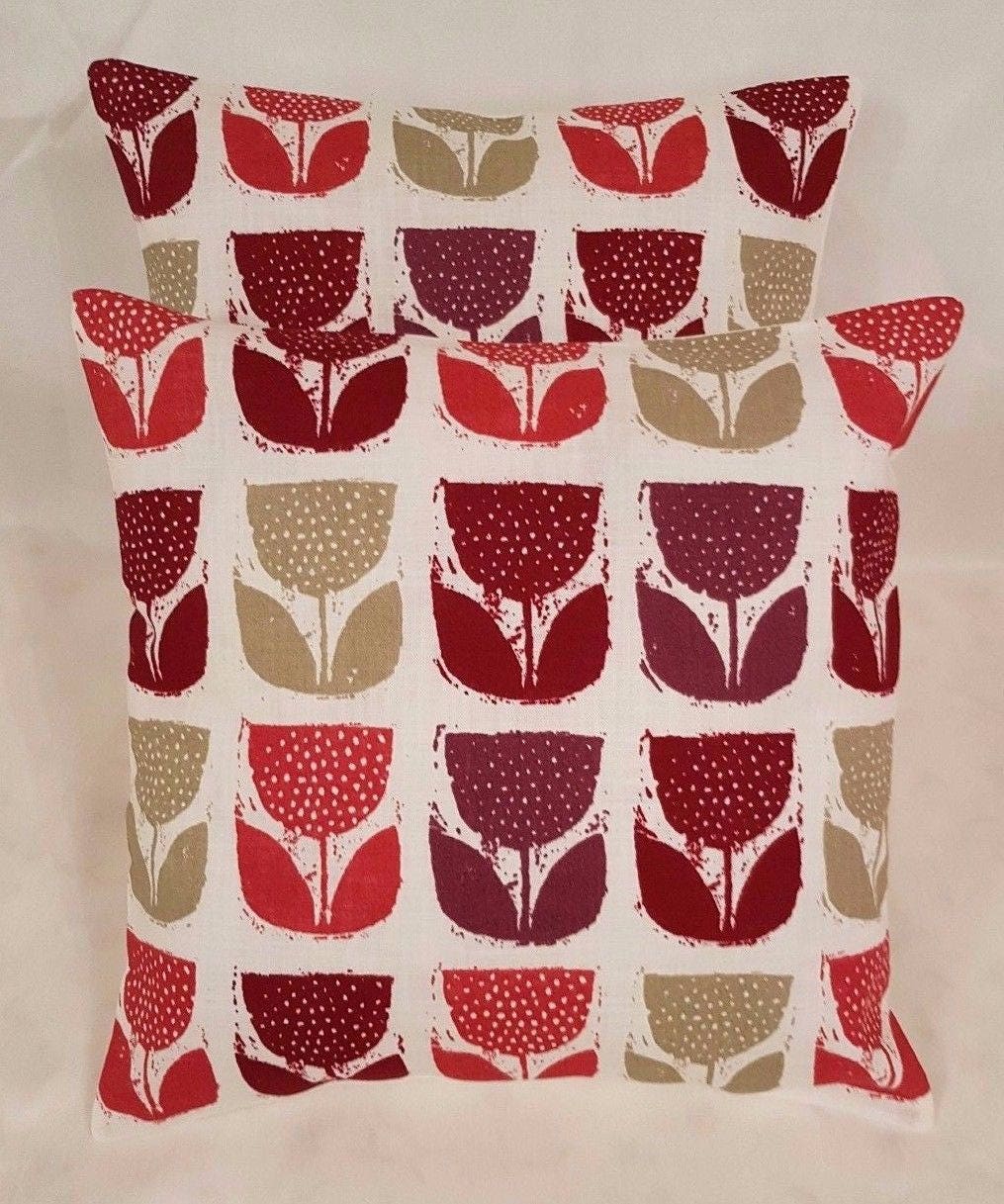 Decorative Pillow Cushion Cover, Throw Pillow , Pillowcase, Pillow Sham, Poppy Pod Red Desidn 10" 12" 14" 16" 17" 18" 20" 22" 24" 26" - CushionCoverAndDecor