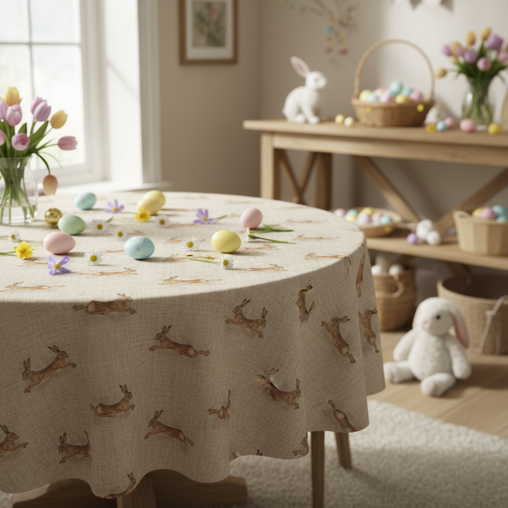 Tischdecke aus grüner Baumwolle mit Hühnermotiv „Cluck Cluck Hens Chicken Capri“