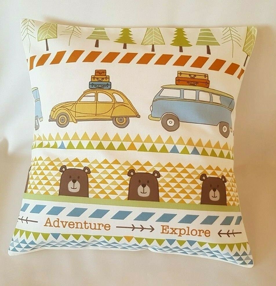 Explore Adventure Cushion Cover , Cars Cushion Cover , Children Pillow Cover , Kids Cushion , Decorative Cushion , Throw Pillow Cover UK - CushionCoverAndDecor