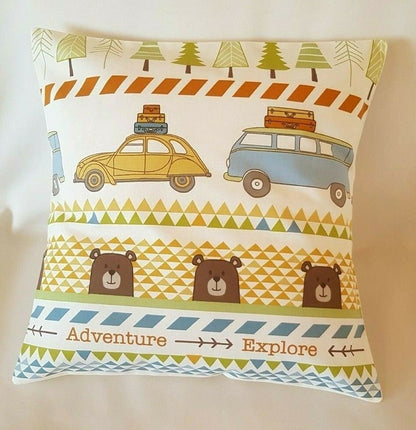 Explore Adventure Cushion Cover , Cars Cushion Cover , Children Pillow Cover , Kids Cushion , Decorative Cushion , Throw Pillow Cover UK - CushionCoverAndDecor