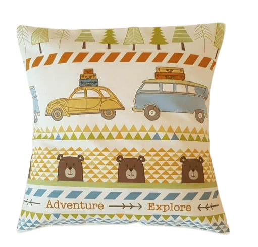 Explore Adventure Cushion Cover , Cars Cushion Cover , Children Pillow Cover , Kids Cushion , Decorative Cushion , Throw Pillow Cover UK - CushionCoverAndDecor