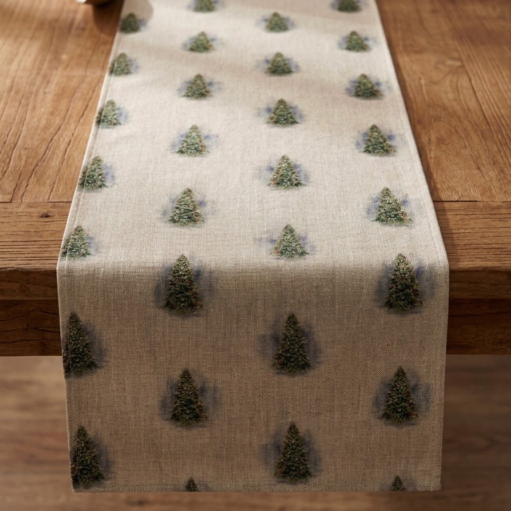 Luxuriöser Tischläufer mit Weihnachtsbaummotiv, erhältlich in verschiedenen Längen