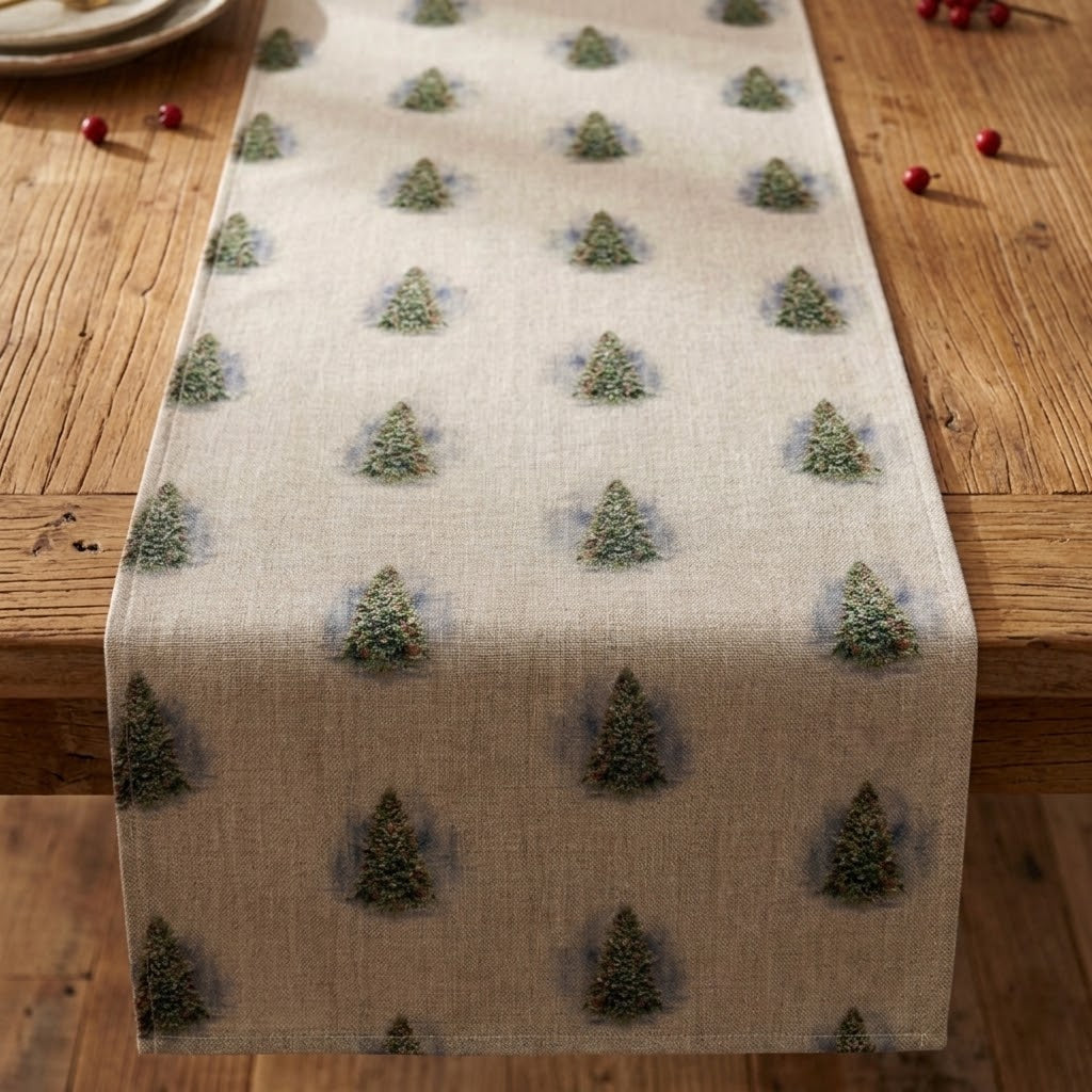 Luxuriöser Tischläufer mit Weihnachtsbaummotiv, erhältlich in verschiedenen Längen