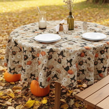 Witches & Pumpkins Halloween Tablecloth