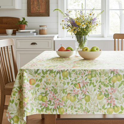 Apples Fruit Tablecloth , Blossom Floral Flowers Tablecloth  , Round Tablecloth , Square Tablecloth  , Rectangle Square  Tablecloth UK