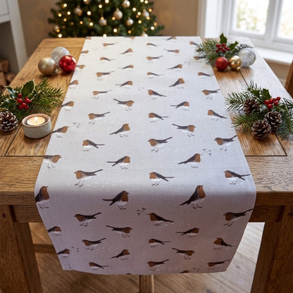 Sophie Allport Robin Neutral Weihnachtstischläufer