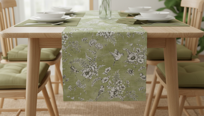 Tischläufer, Servietten mit springenden Hasen, Naturbeige-Design, Ostertischläufer, Größen: 91 cm, 122 cm, 137 cm, 152 cm, 163 cm, 183 cm, 213 cm, 244 cm, 264 cm, Handgefertigt aus 100 % Baumwolle