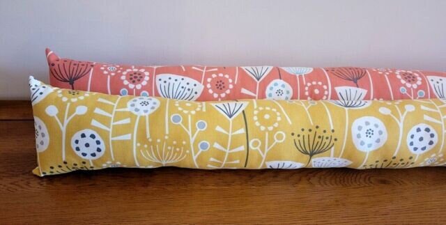 Floral Draught Excluder , Scandinavian Bergen Floral Door Draught Excluder , Long Draft Excluder , Window Draft Wind Stopper , - CushionCoverAndDecor