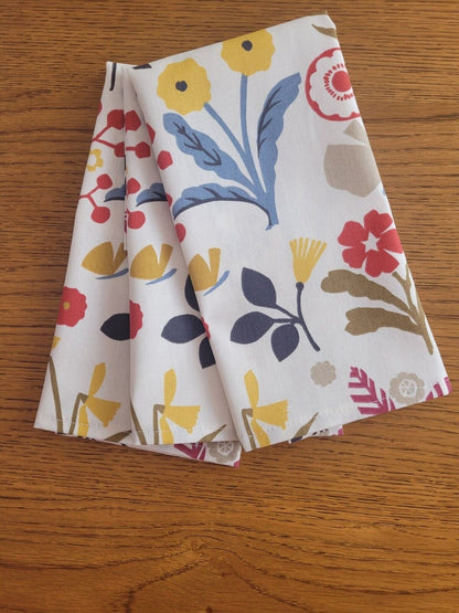 Floral Fabric Napkins , Cotton Napkins , Set Of Floral Napkins , Fabric Napkin Set , Tableware , Summer Table Linen , Cloth Napkins - CushionCoverAndDecor