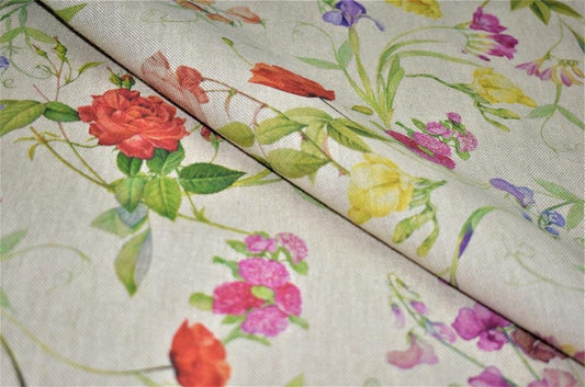 Floral Tablecloth , Floral Linen Look Tablecloth , Tablecloth UK - CushionCoverAndDecor