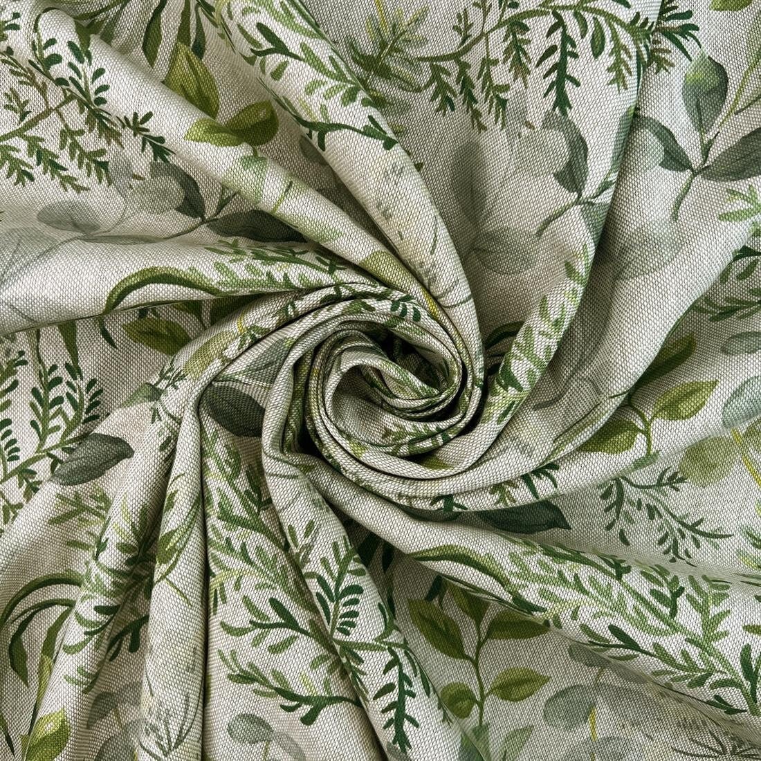 Floral Tablecloth , Leaves Tablecloth , Green Grey Linen Tablecloth , Floral Linen Look Tablecloth , Tablecloth UK - CushionCoverAndDecor