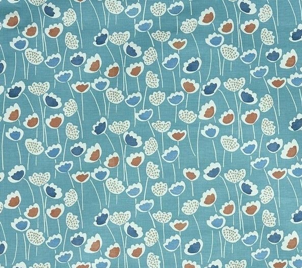 Floral Tulip Blue Tablecloth , Scandinavian Tablecloth , Floral Tablecloth , Round, Square, Rectangle Tablecloth , Tablecloth UK - CushionCoverAndDecor