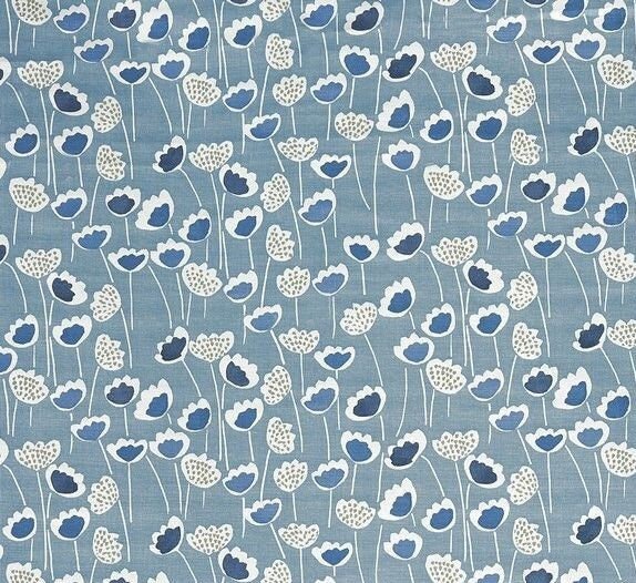 Floral Tulip Indigo Blue Tablecloth , Scandinavian Tablecloth , Floral Tablecloth , Round, Square, Rectangle Tablecloth , Tablecloth UK - CushionCoverAndDecor