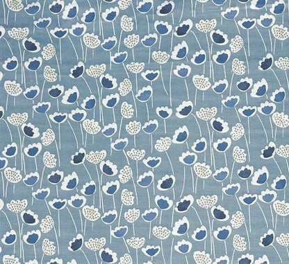 Floral Tulip Indigo Blue Tablecloth , Scandinavian Tablecloth , Floral Tablecloth , Round, Square, Rectangle Tablecloth , Tablecloth UK - CushionCoverAndDecor