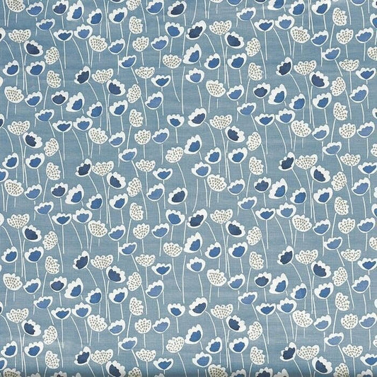 Floral Tulip Indigo Blue Tablecloth , Scandinavian Tablecloth , Floral Tablecloth , Round, Square, Rectangle Tablecloth , Tablecloth UK - CushionCoverAndDecor