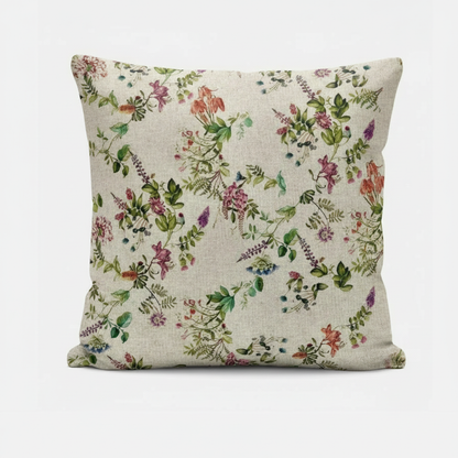 Botanical Garden Floral Natural Cushion Cover