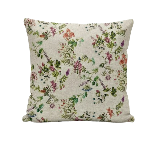 Botanical Garden Floral Natural Cushion Cover