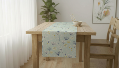 Tischläufer, Servietten mit springenden Hasen, Naturbeige-Design, Ostertischläufer, Größen: 91 cm, 122 cm, 137 cm, 152 cm, 163 cm, 183 cm, 213 cm, 244 cm, 264 cm, Handgefertigt aus 100 % Baumwolle