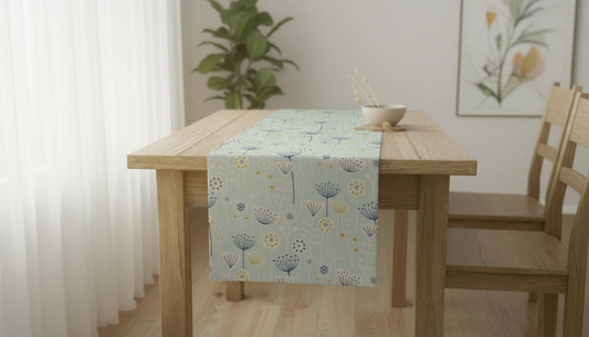 Tischläufer, Servietten mit springenden Hasen, Naturbeige-Design, Ostertischläufer, Größen: 91 cm, 122 cm, 137 cm, 152 cm, 163 cm, 183 cm, 213 cm, 244 cm, 264 cm, Handgefertigt aus 100 % Baumwolle