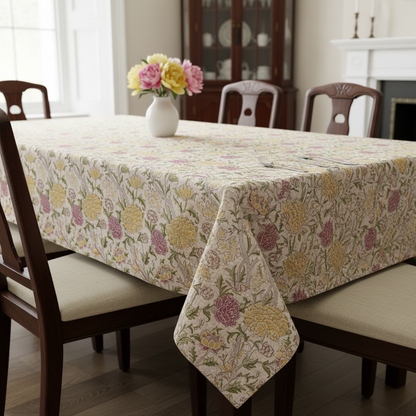 Tischdecke aus Baumwolle mit Orchideen- und Butterblumenmuster von William Morris
