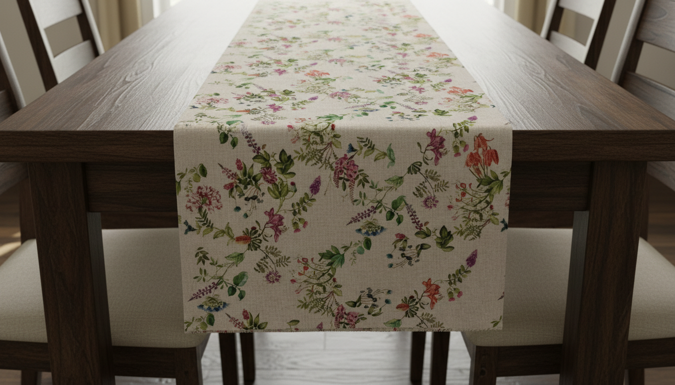 Tischläufer, Servietten mit springenden Hasen, Naturbeige-Design, Ostertischläufer, Größen: 91 cm, 122 cm, 137 cm, 152 cm, 163 cm, 183 cm, 213 cm, 244 cm, 264 cm, Handgefertigt aus 100 % Baumwolle