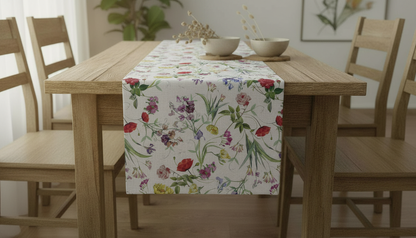 Runner da tavolo, tovaglioli Leaping Hares Natural Beige Design, Runner da tavolo pasquale 36" 48" 54" 60" 64" 72" 84" 96" 104" Fatto a mano 100% cotone