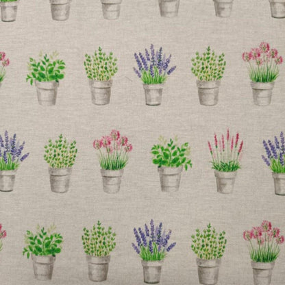 Flower Pots Tablecloth , Floral Tablecloth , Cotton Rich Linen Look Tablecloth , Tablecloth UK - CushionCoverAndDecor