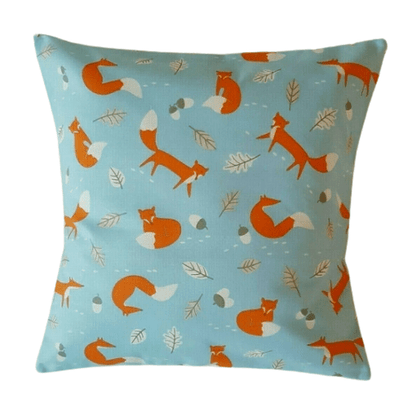 Fox Cushion Cover , Acorn Cushion Cover , Blue Orange Pillow Cover , Kids Cushion , Decorative Cushion , Throw Pillow Cover UK - CushionCoverAndDecor