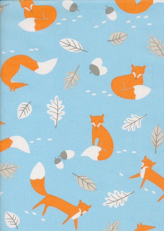 Fox Cushion Cover , Acorn Cushion Cover , Blue Orange Pillow Cover , Kids Cushion , Decorative Cushion , Throw Pillow Cover UK - CushionCoverAndDecor