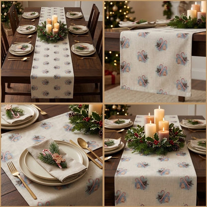 Festive Candy & Gingerbread Man Christmas Table Runner